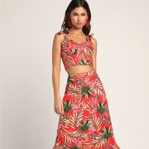 Island experience Red Tropical print maxi set ( sold separately on lulus)